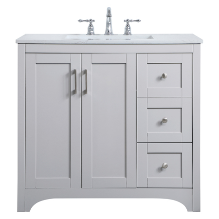 ELEGANT DECOR 36 Inch Single Bathroom Vanity In Grey VF17036GR